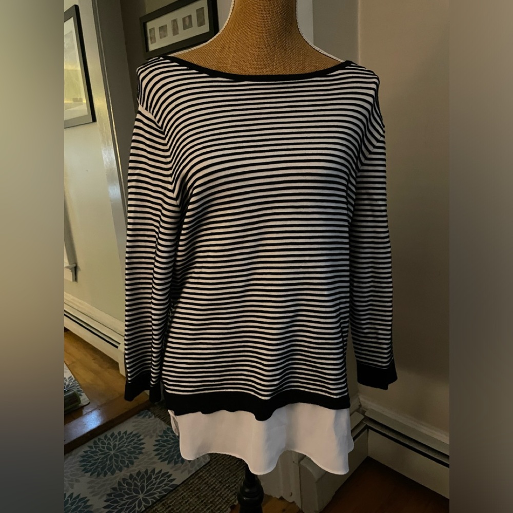 Crofts & Barrow Ribbed Layer Blouse  (L)